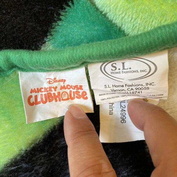 Y2K Disney Mickey Mouse Club House Baby Crib Blanket Goofy Donald Duck Flannel - Picture 3 of 7